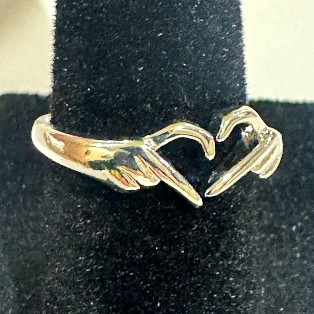 Silver Tone Heart Band Ring Engraved "I Love You Forever" Size 7 Anniversary